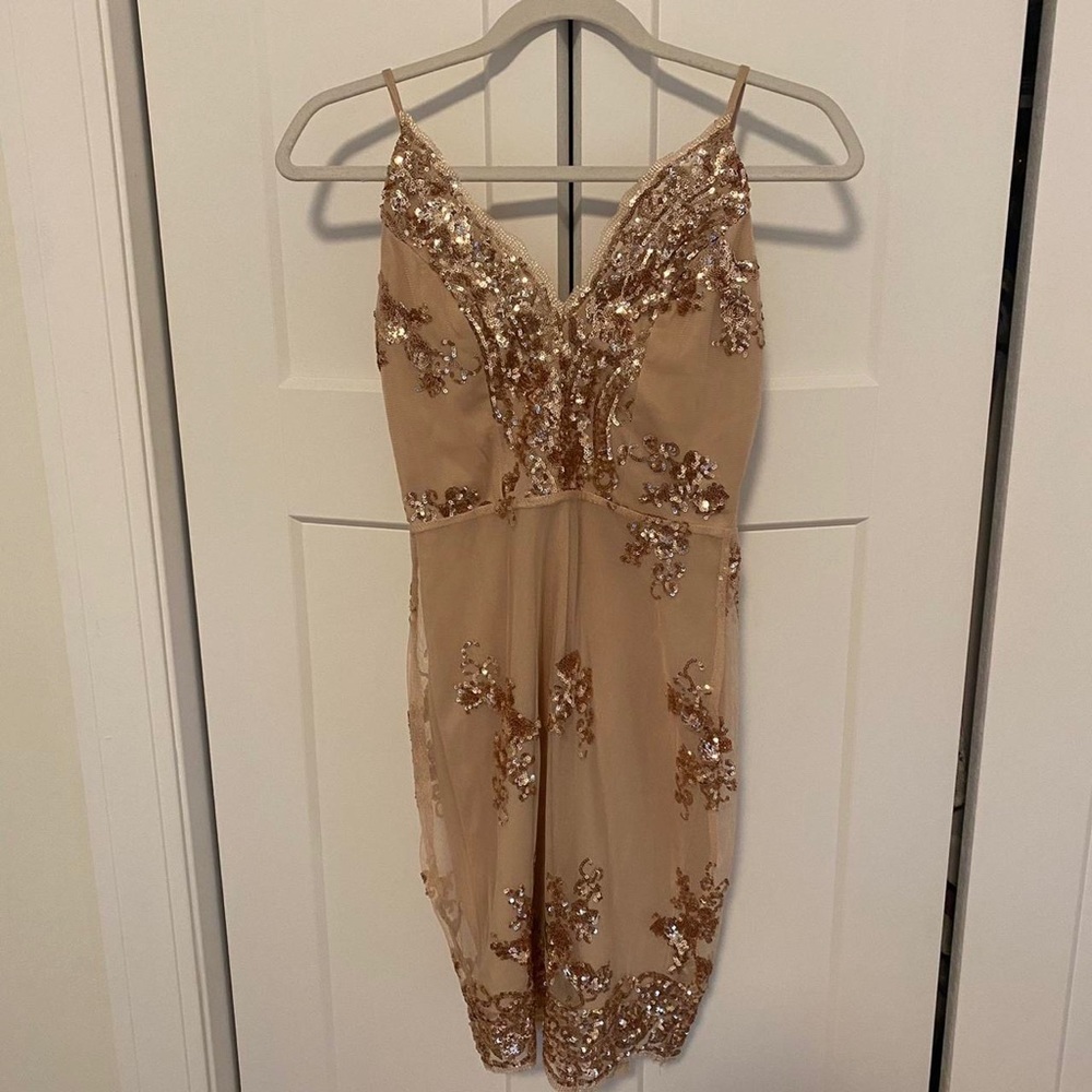 Gold Sequin Dress - Windsor - Size S - Excellent Condition